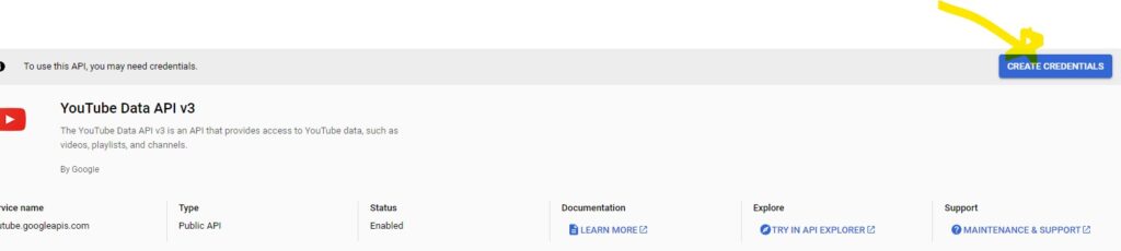 6create credentials